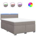 vidaXL Sommier à lattes de lit avec matelas Taupe 160x200 cm Tissu