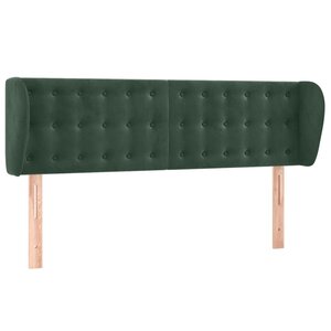 vidaXL Tête de lit avec oreilles Vert foncé 147x23x78/88 cm Velours