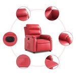 vidaXL Fauteuil inclinable électrique Rouge Similicuir
