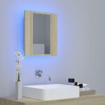 vidaXL Armoire à miroir LED de bain Chêne sonoma 40x12x45 cm Acrylique