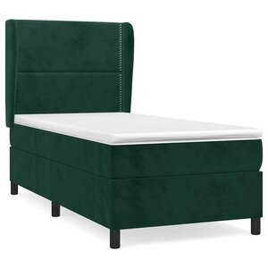 vidaXL Sommier à lattes de lit avec matelas Vert foncé 100x200 cm