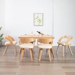 vidaXL Chaises à manger lot de 6 crème bois courbé et similicuir