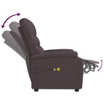 vidaXL Fauteuil électrique de massage Marron foncé Tissu