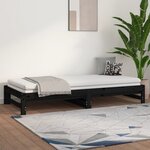 vidaXL Lit coulissant sans matelas noir 2x(90x200) cm