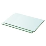 vidaXL Panneaux d'étagère 2 Pièces Verre Transparent 30 x 15 cm