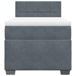 vidaXL Sommier à lattes de lit et matelas Gris foncé 90x190 cm Velours