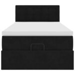 VidaXL Cadre de lit ottoman avec matelas noir 100x200cm velours