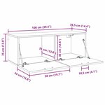 vidaXL Meuble mural Bois ancien 100 x 36.5 x 35 cm Bois d'ingénierie