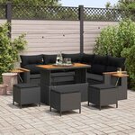 vidaXL Ensemble de canapé de jardin 9 Pièces Noir 110 x 55 x 71 cm