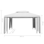 vidaXL Tonnelle avec guirlande lumineuse à LED 3x4 m Blanc