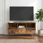 vidaXL Meuble TV Bois ancien 102 x 34 5 x 50 cm Bois d'ingénierie