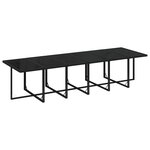 vidaXL Ensemble à manger de jardin coussins 13 Pièces Résine tressée Noir