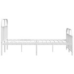 vidaXL Cadre de lit métal sans matelas et pied de lit blanc 135x190 cm