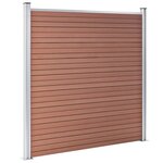 vidaXL Ensemble de clôture WPC 2 Carré + 1 Incliné 446 x 186 cm Marron