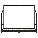 vidaXL Cadre de lit pour enfants noir 90x190 cm bois de pin massif