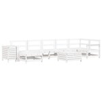 vidaXL Salon de jardin 9 Pièces blanc bois de pin massif