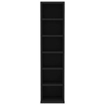 vidaXL Armoire à CD Noir 21x20x88 cm Bois d'ingénierie