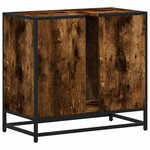 vidaXL Armoire de lavabo de salle de bain chêne fumé 65x33x60 cm