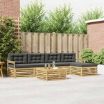 vidaXL Ensemble de canapés d'extérieur 7 pc Blanc et anthracite