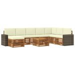 vidaXL Ensemble de canapés d'extérieur 9 Pièces Naturel et Crème