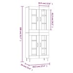 vidaXL Buffet haut Blanc 69 5x34x180 cm Bois d'ingénierie