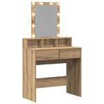 vidaXL Coiffeuse chêne artisanal 80 x 41 x 144 5 cm Bois d'ingénierie