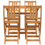 vidaXL Ensemble bistro de jardin 5 Pièces Marron Bois d'acacia massif