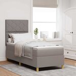 vidaXL Lit à ressort LED avec matelas Taupe 80 x 200 cm tissu