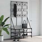 vidaXL Porte-vêtements et rangement des chaussures sonoma gris