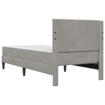 vidaXL Cadre de lit avec matelas Gris clair 90 x 190 cm Velours