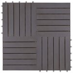 vidaXL Carreau de terrasse 10 Pièces Gris 30 x 30 cm Bois d'acacia