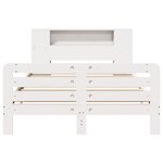 vidaXL Cadre de lit sans matelas blanc 135x190 cm bois de pin massif