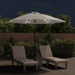 vidaXL Parasol de jardin en porte-à-faux avec LED 3 m blanc sable
