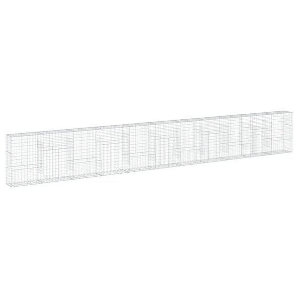 vidaXL Panier gabion avec couvercle 1100x50x150 cm fer galvanisé
