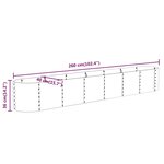 vidaXL Lit surélevé de jardin Acier galvanisé 260x40x36 cm Vert