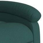 vidaXL Fauteuil inclinable de massage Vert foncé Tissu