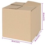 vidaXL Boîte Pliable 50 Pièces Marron 20 x 20 x 20 cm Carton