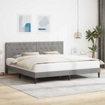 vidaXL Cadre de lit avec tête de lit Gris clair 180 x 200 cm Velours