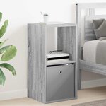 vidaXL Table de chevet Gris Sonoma 35 x 32 x 68 5 cm Bois d'ingénierie