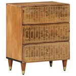 vidaXL Table de chevet 50x33x62 cm Bois de manguier solide