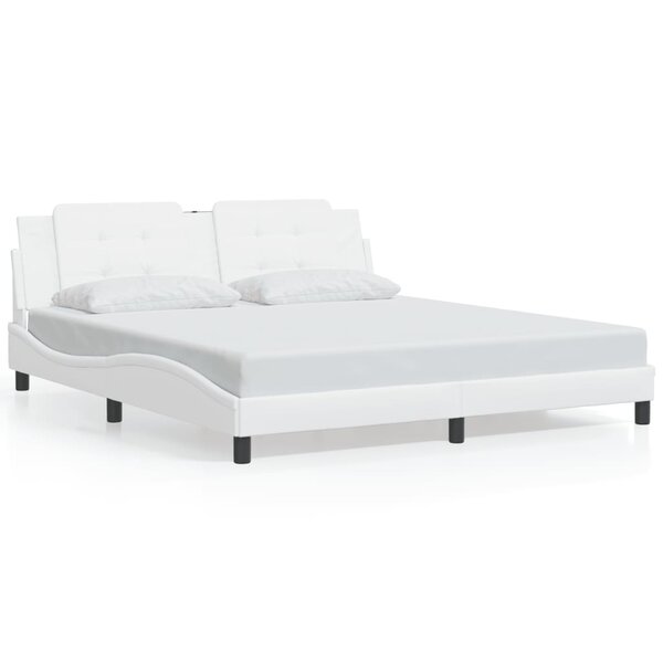 vidaXL Cadre de lit sans matelas blanc 180x200 cm similicuir