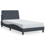 vidaXL Cadre de lit avec LED sans matelas gris foncé 100x200cm velours