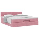 VidaXL Cadre de lit ottoman avec matelas rose 180x200 cm velours