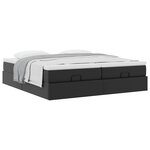 VidaXL Cadre de lit ottoman avec matelas noir 180x200 cm similicuir