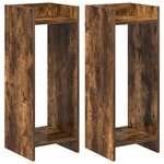 vidaXL Support de Plante 2 pièces Chêne fumé 30 x 30 x 80 cm