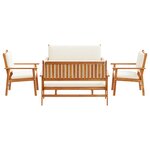 Ensemble de canapé de jardin 5 pièces avec coussins en bois d'acacia
