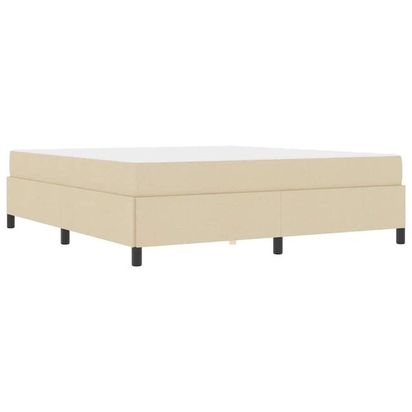 vidaXL Lit à ressorts Crème  Noir 180 x 200 cm Tissu  Bois Engineered