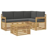 vidaXL Ensemble de canapés d'extérieur 5 pc Blanc et anthracite