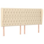 vidaXL Tête de lit avec oreilles Crème 183x23x118/128 cm Tissu