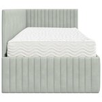 vidaXL Cadre de lit d'angle avec matelas 2 pc Gris clair 80 x 200 cm